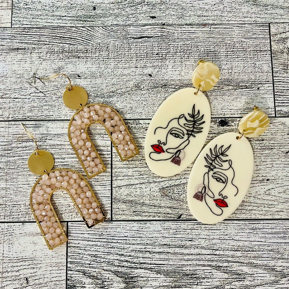 Two Pairs of Drop Earrings